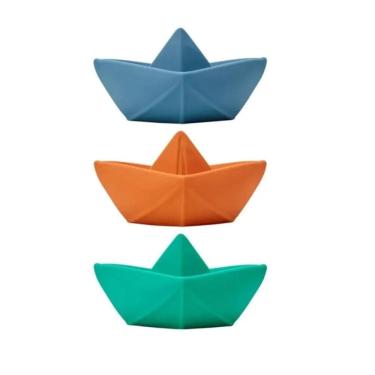 Imagem de  Barquinhos de Brinquedo em Silicone Infantil 3 Peças Divertido Banho Piscina Buba