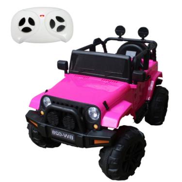 Imagem de Mini Carro Elétrico Infantil Jipe Bw028 Rosa com Controle Remoto Aventura e Segurança