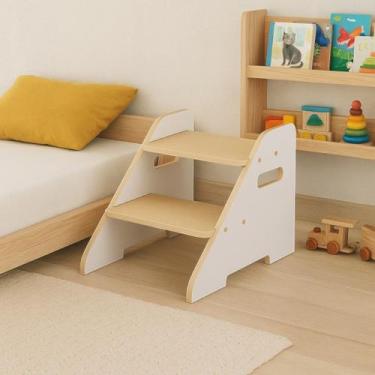 Imagem de Escada Infantil Montessori Madeira Pia Banheiro Banquinho - Junges