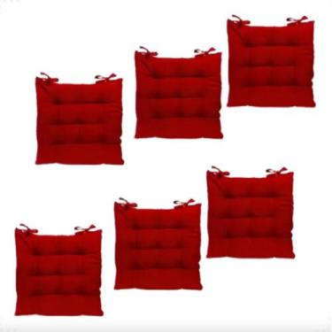 Imagem de Kit 2 Almofadas Futon 40x40cm para Cadeira  Tecido Premium Cor:Vermelh