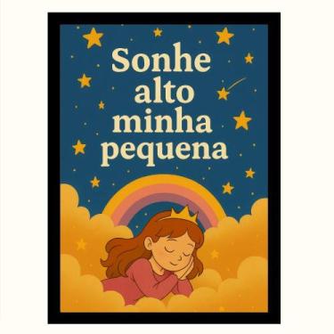Imagem de Quadro Decorativo Infantil menina "Sonhe alto minha pequena" - TraçosA