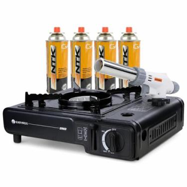 Imagem de Kit Fogareiro Fogão Portátil Pesca Camping Com Acessórios - Guepardo