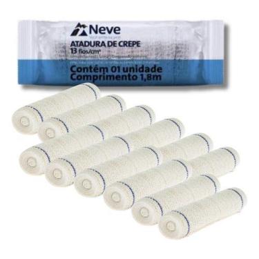 Imagem de Atadura Crepe Neve Faixa Curativo 15cm X 1,80m 13 Fios-12uni