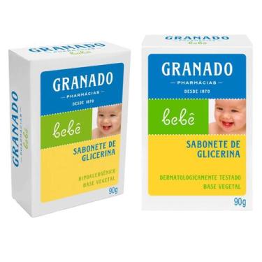 Imagem de Kit 02 Sabonetes Granado Grlicerina Bebê 90g Em Barra  Para a Pele Del