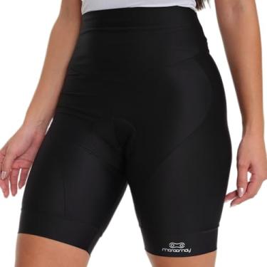 Imagem de Bermuda de Ciclismo Feminina Cós Alto Márcio May Comfort Preta - Gel