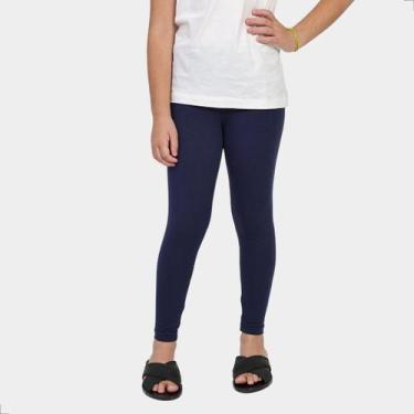 Imagem de Calça Legging Infantil Algodão Lisa - Tech Malhas, Azul, 02