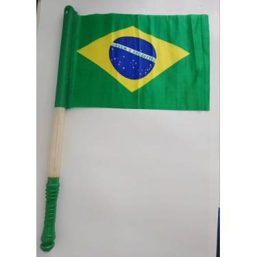 Imagem de Bandeira brasil c/ haste iluminada 20x30 - sem marca