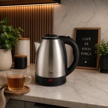 Imagem de Chaleira Elétrica Inox 1,8L 220V Base Giratória Aquecedor Água Rápido 