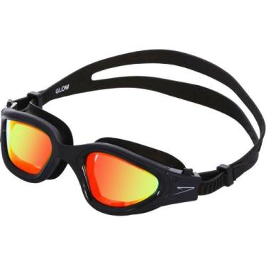 Imagem de Óculos De Natação Speedo Glow Unissex Preto Vermelho