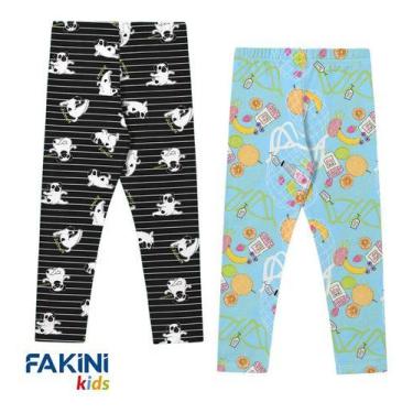 Imagem de Kit 2 Legging Infantil Algodão Juvenil Marisol Fakini - Fakini E Maris