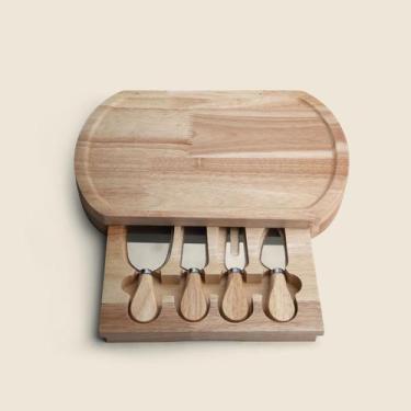 Imagem de Kit para Queijos com 5 Peças Madeira 30x19cm - ACASA - ACASA, Natural,