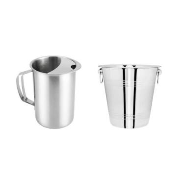 Imagem de Jarra de Suco Agua 1,8L e Balde de Gelo Inox Bar Restaurante - casa ch