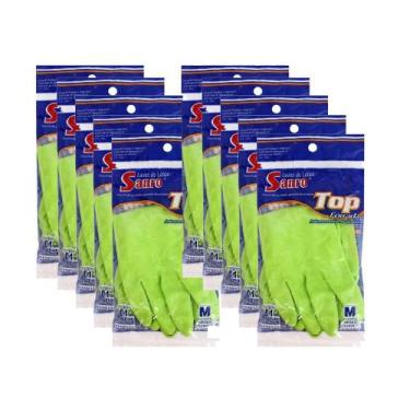 Imagem de Luva De Látex Sanro MultiUso Verde Kit 10