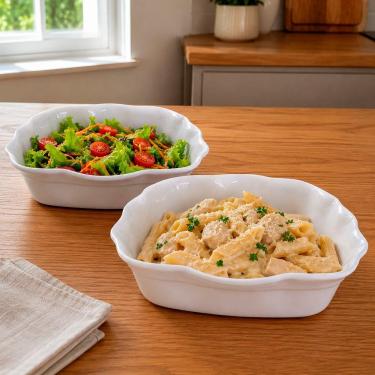 Imagem de Tigela Bowl Saladeira Quadrada 2L em Melamina Resistente e Durável Kit com 4 Peças para Servir Saladas Frutas e Petiscos