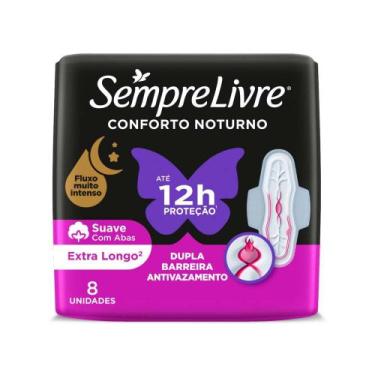 Imagem de Absorvente Externo Sempre Livre Conforto Noturno Suave 8 Unidades