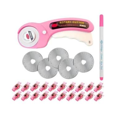 Imagem de Cortador Rotativo Rosa De 45mm Para Artesanato DIY, Costura, Couro E Q
