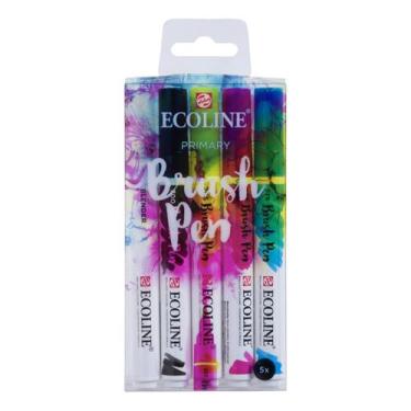 Imagem de Ecoline Pincel Brush Pen C/ 5 Cores Primaria Aquarela - KERAMIK
