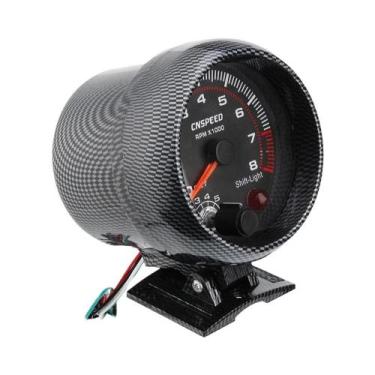 Imagem de Tacômetro Universal Preto De 3,75 Polegadas 12V Com Luz De Mudança De 