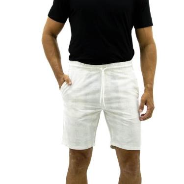 Imagem de Bermuda Shorts Masculino Sarja Estilo Mauricinho Com Elástico e Cordão