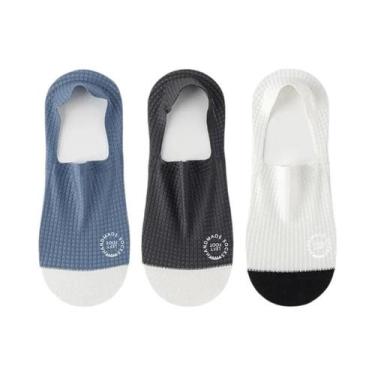 Imagem de Meias Invisíveis Masculinas De Malha Respirável, 3 Pares, Alta Qualida
