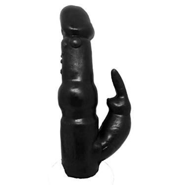 Imagem de Prazer&Cia BR Prótese Pênis Duplo Rabbit Black 17 1 X 3 8 - 9 2 X 2 7 Cm Aproximado Drsvbl Black