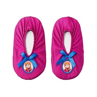 Imagem de Disney Collection Toddler Girls Movie Frozen Anna & Elsa Slippers - (Fuchsia Anna, 3T-4T)