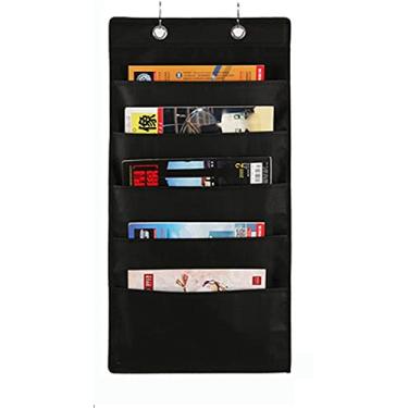 Imagem de Saco de armazenamento de documentos pendurado pano oxford para armazenamento de bolso gráfico suporte dobrável de arquivo pendurado organizador de tecido em cascata para escritório (5 Bolso)
