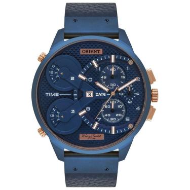 Imagem de Relogio Orient Masculino Cronógrafo Masct001 D2Dx Couro Azul