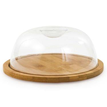 Imagem de Porta Queijo Ecokitchen em Bambu  com Tampa Acrílico 19x8 cm Mimo Style