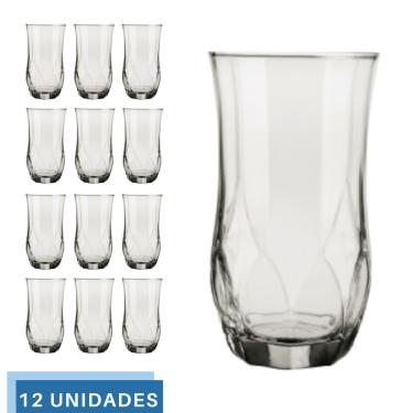 Imagem de Kit 12 Copos Ópera Transparente Redondo 360ml Durável Nadir