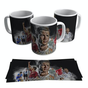 Imagem de Caneca Cristiano Ronaldo Jogador Fotos Carreira 325ml