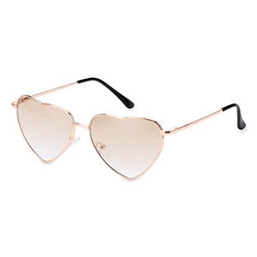 Imagem de Óculos de sol com armação de metal moda feminina vestido extravagante retrô em forma de coração com lente gradiente óculos de sol uv 400 ao ar livre, c10, china
