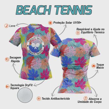Imagem de Camiseta para prática Beach Tênis Feminina Floral Summer
