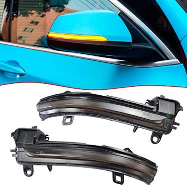 Imagem de Indicador de luzes de mudança sequencial LED com espelho lateral fumado dinâmico para BMW X2 F39 X1 F48 F49 F45 F46 F52 (Amarelo)