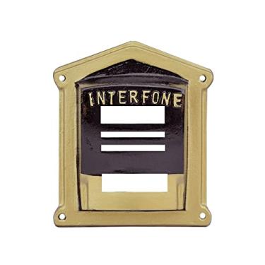 Imagem de Protetor Interfone Campainha Caixa Alumínio Fundido N02 Ouro