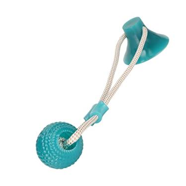 Imagem de Pssopp Brinquedo de mastigar de puxão de cachorro, brinquedo interativo de sucção para filhotes, brinquedo de mastigar para cães e gatos, cuidados dentários, cuidados dentários, forma de bola verde
