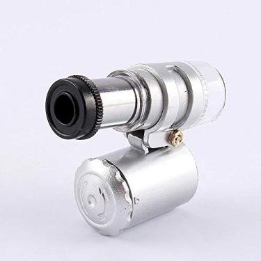 Imagem de FTVOGUE Microsc¨®pio de bolso 60X Mini Lupa de J¨®ias, Lupa de Vidro Port¨¢til 2 LED Luz UV para Telefone