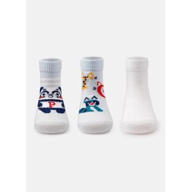 Imagem de Kit Meia Bebê Menina E Menino 3 Pares Algodão Puket