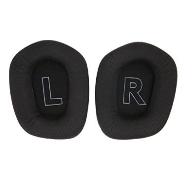 Imagem de Almofadas de ouvido, para fones de ouvido Logitech G733, capa de almofadas de ouvido de reposição, espuma de isolamento de ruído e malha respirável, couro macio e confortável altamente(Preto)