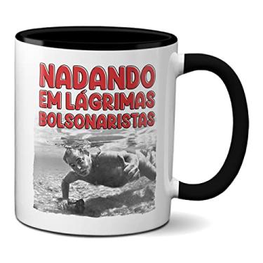 Imagem de Caneca Lula Mergulhando Nadando Em Lágrimas Bolsonaristas! (Preta)