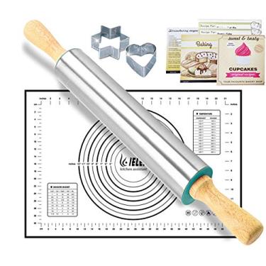 Imagem de Kit de tapete de massa antiaderente e de silicone para assar massas, massa de biscoito, massa, pastelaria, padaria, pizza