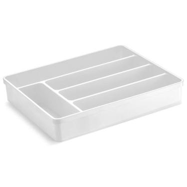 Imagem de Porta Talheres Organizador Multiuso de Gaveta Separador Divisor Uz Branco