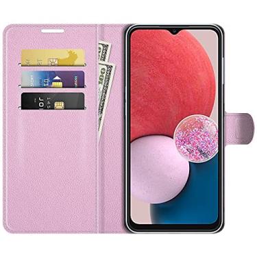Imagem de Capa Capinha Carteira Para Samsung Galaxy A13 4g Tela 6.6 Case Couro Flip Wallet Porta Cart�es (Rosa)
