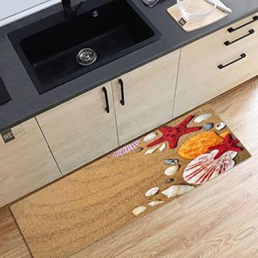 Imagem de SHENGANG Sea Waves Beach Tapete Cozinha 3D Tapete Corredor Tapete Marinho No Quarto No Chão Personalizado Longo Corredor Tapete, 13,40x60cm