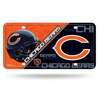 Imagem de Rico Industries Placa de licença unissex Chicago Bears da NFL Metalchicago Bears Metalchicago, cor do time, tamanho único