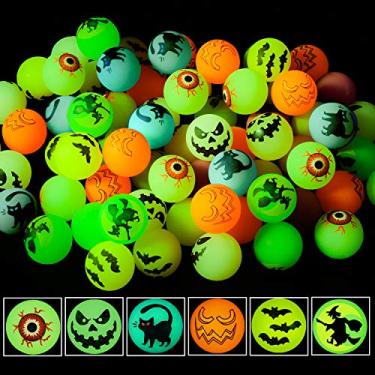 Imagem de NEWBEA 72 bolas saltitantes com tema de Halloween – Artigos para lembrancinhas de festa que brilham no escuro para crianças, doces ou travessuras