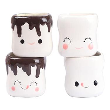Imagem de Conjunto de 4 canecas de Marshmallow - Copos fofos para presentes de chocolate quente, Natal e Dia das Mães - 170 g