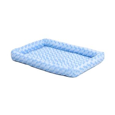 Imagem de Cama azul para cães ou gatos de 91 cm com reforço confortável | Ideal para raças de cães médias/grandes e serve em uma caixa de 91 cm | Fácil manutenção, lavar e secar na máquina
