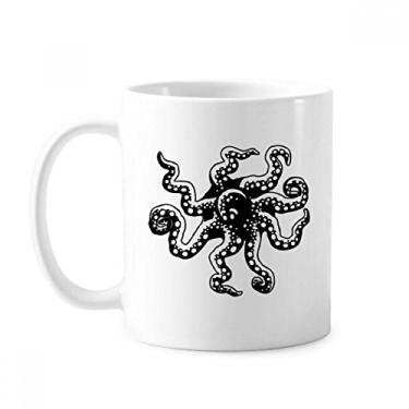 Imagem de Caneca de cerâmica com ilustração de polvo da vida marinha em cerâmica para café e porcelana