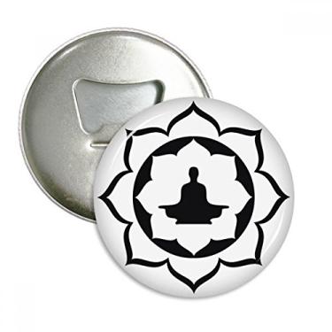 Imagem de Alfândega figura de lótus simples ilustração padrão abridor de garrafas ímã de geladeira emblema multifuncional